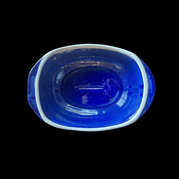 Rare 1992 Taylor & NG Cobalt Blue Chicken Roaster Serving Dish & Bowl Set - Picture 2 of 4